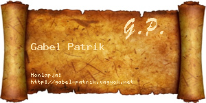 Gabel Patrik névjegykártya